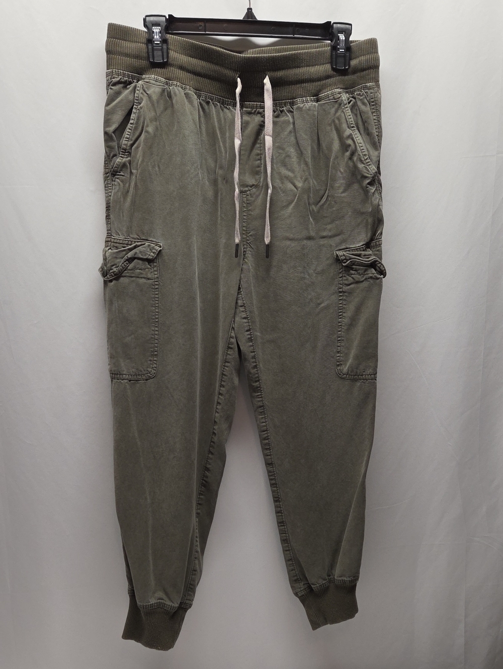 aerie Womens Olive Green Cargo Joggers with Drawstring Comfy Soft Granola